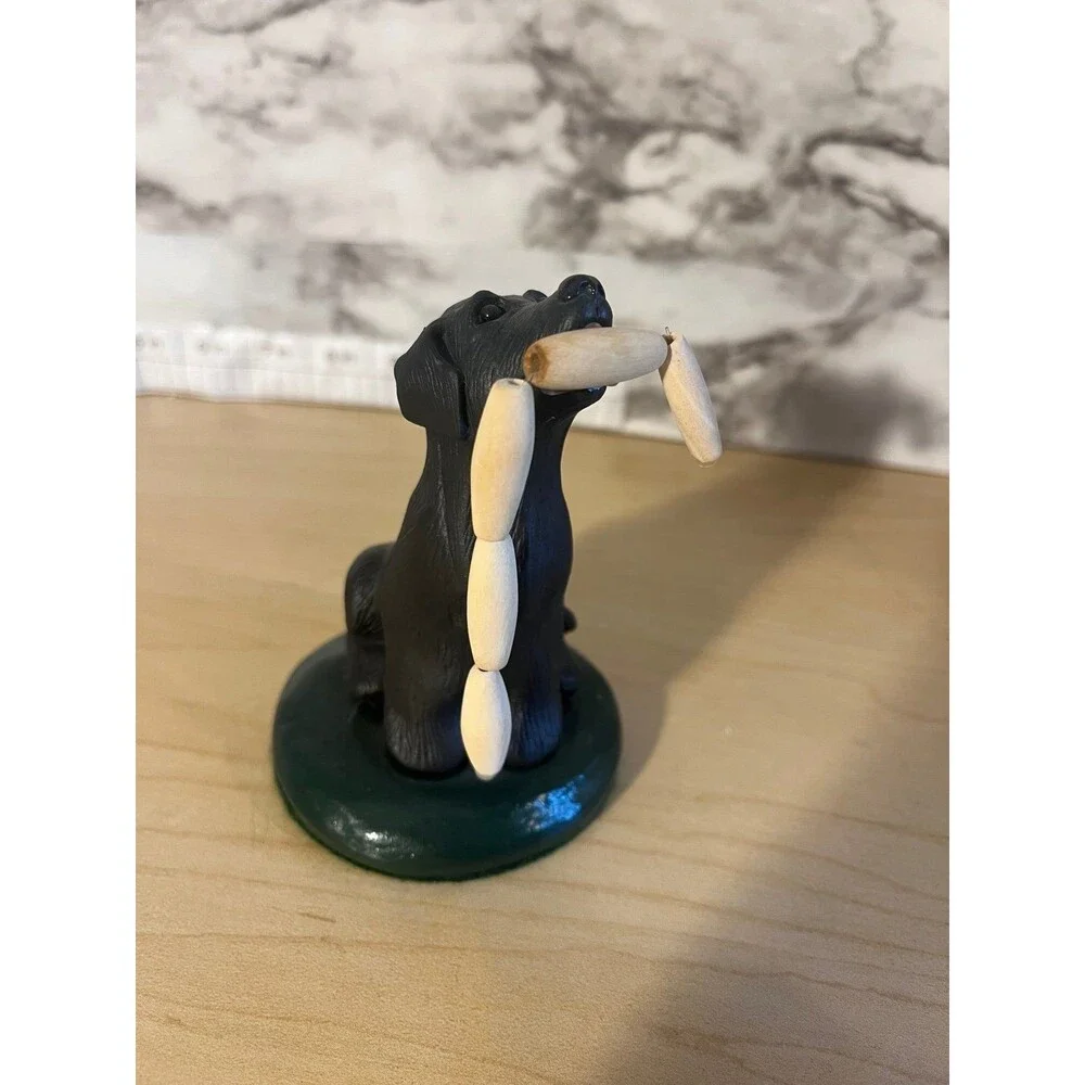 Byers Choice The Carolers Black Lab With Sausages 1995